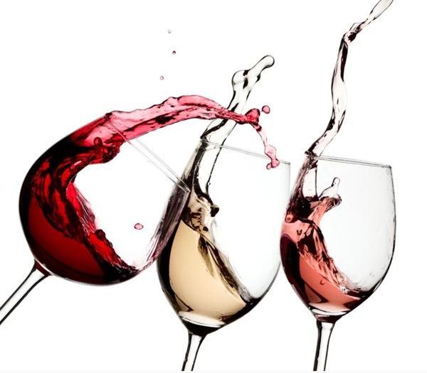 A glass of different wines